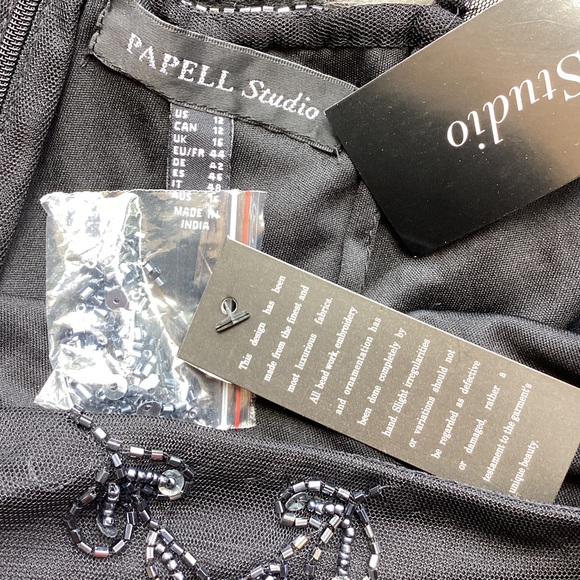 Adrianna Papell Studio Black Beaded Cocktail Dress. B18 - Picture 14 of 16